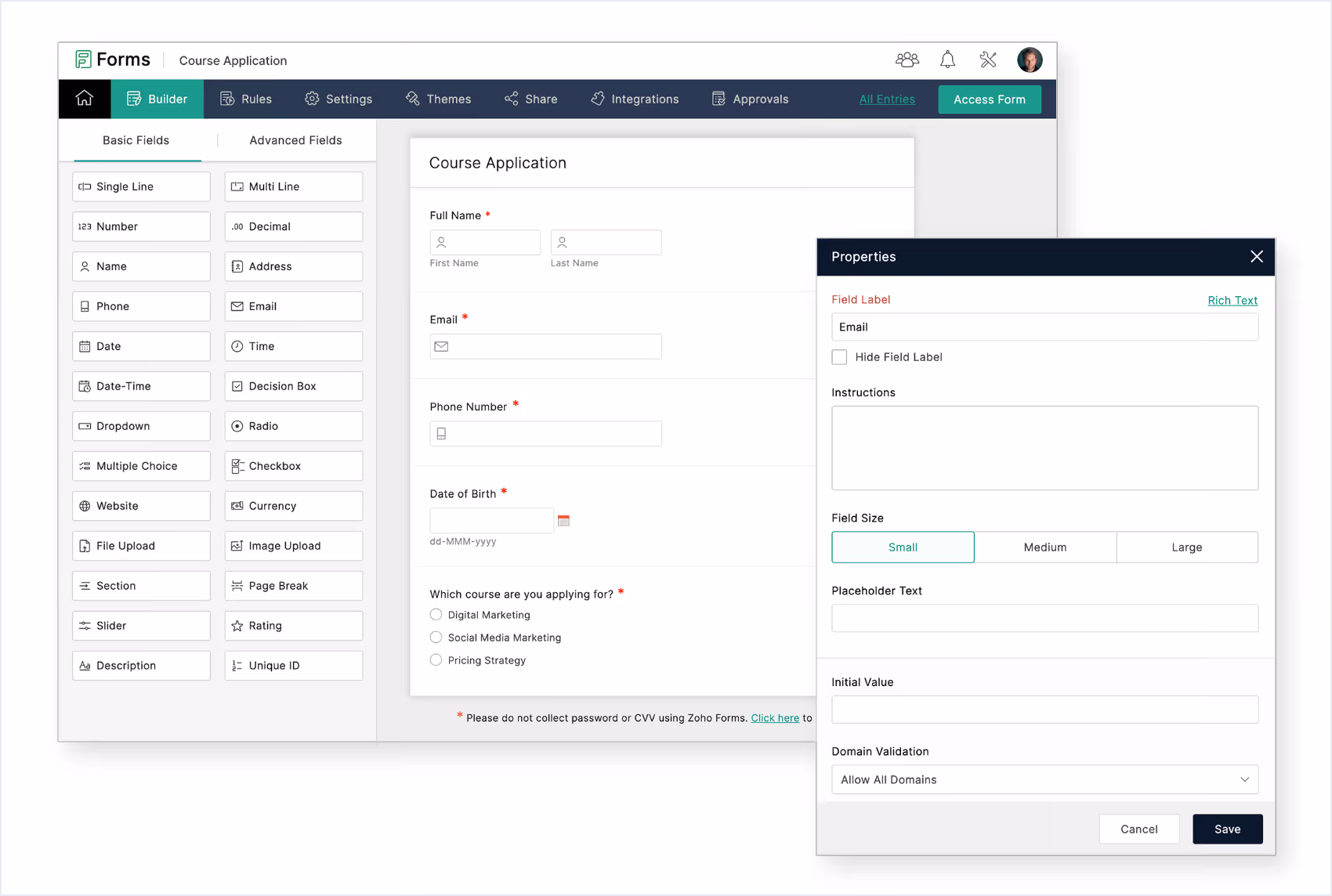 Online form builder for Google Workspace - Zoho Forms