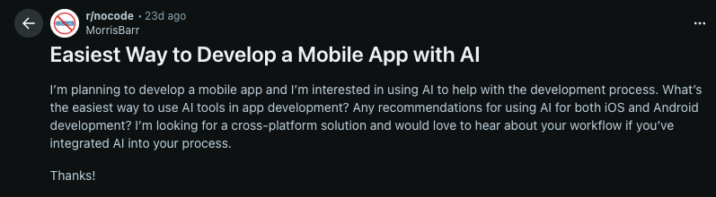 question posted on reddit