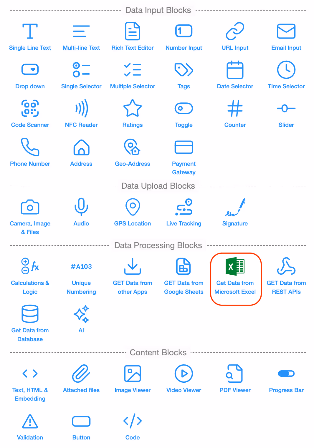 Fetch Data from Microsoft Excel in Clappia