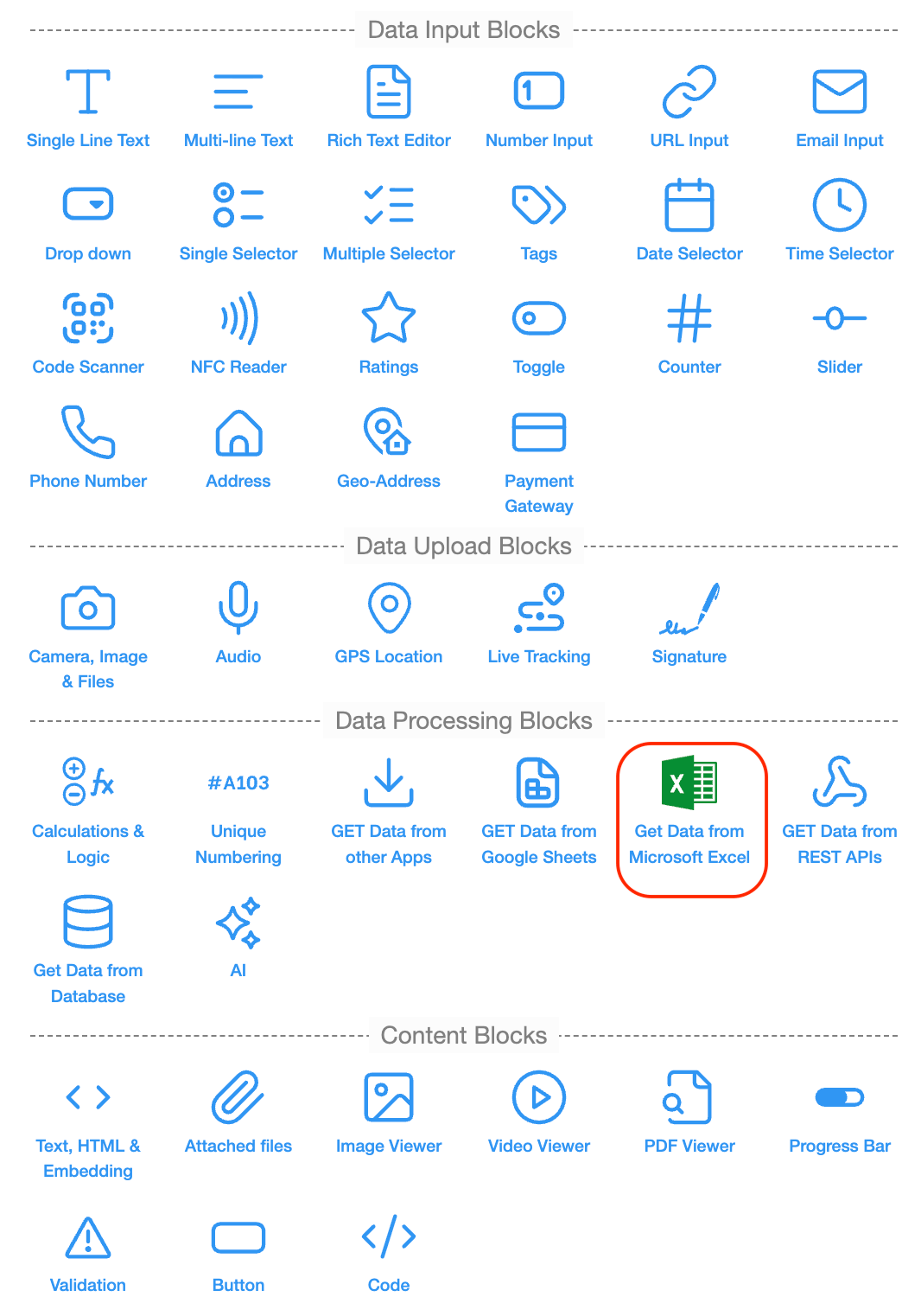Fetch Data from Microsoft Excel in Clappia