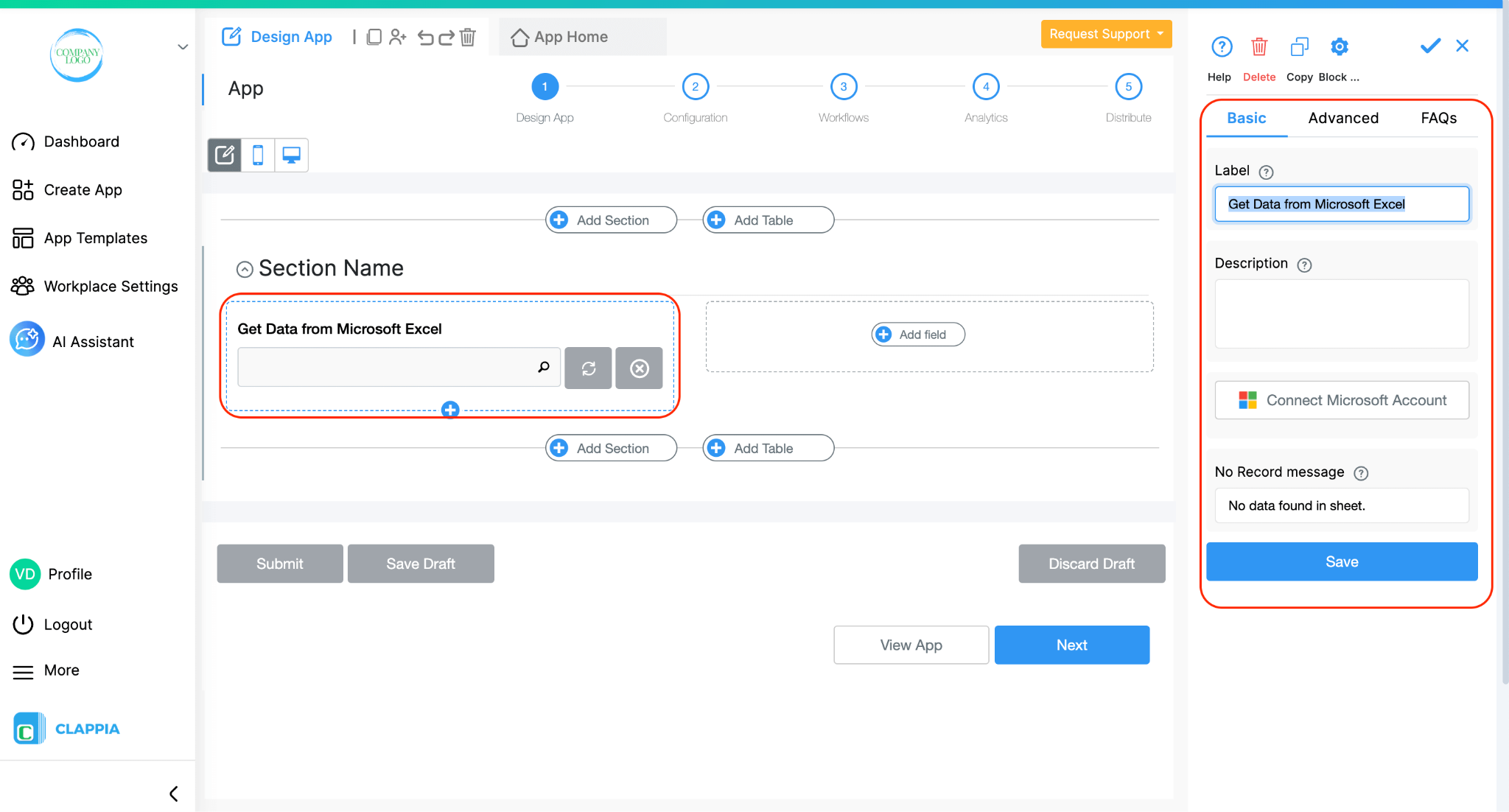Fetch Data from Microsoft Excel in Clappia