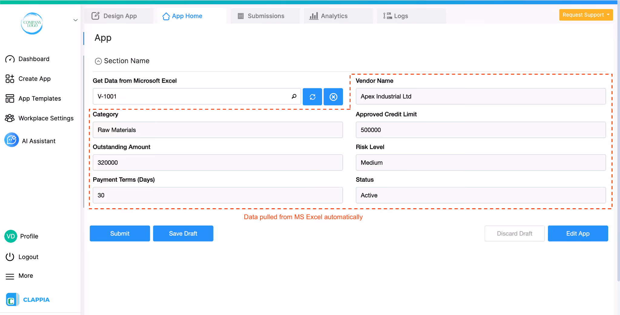 Fetch Data from Microsoft Excel in Clappia