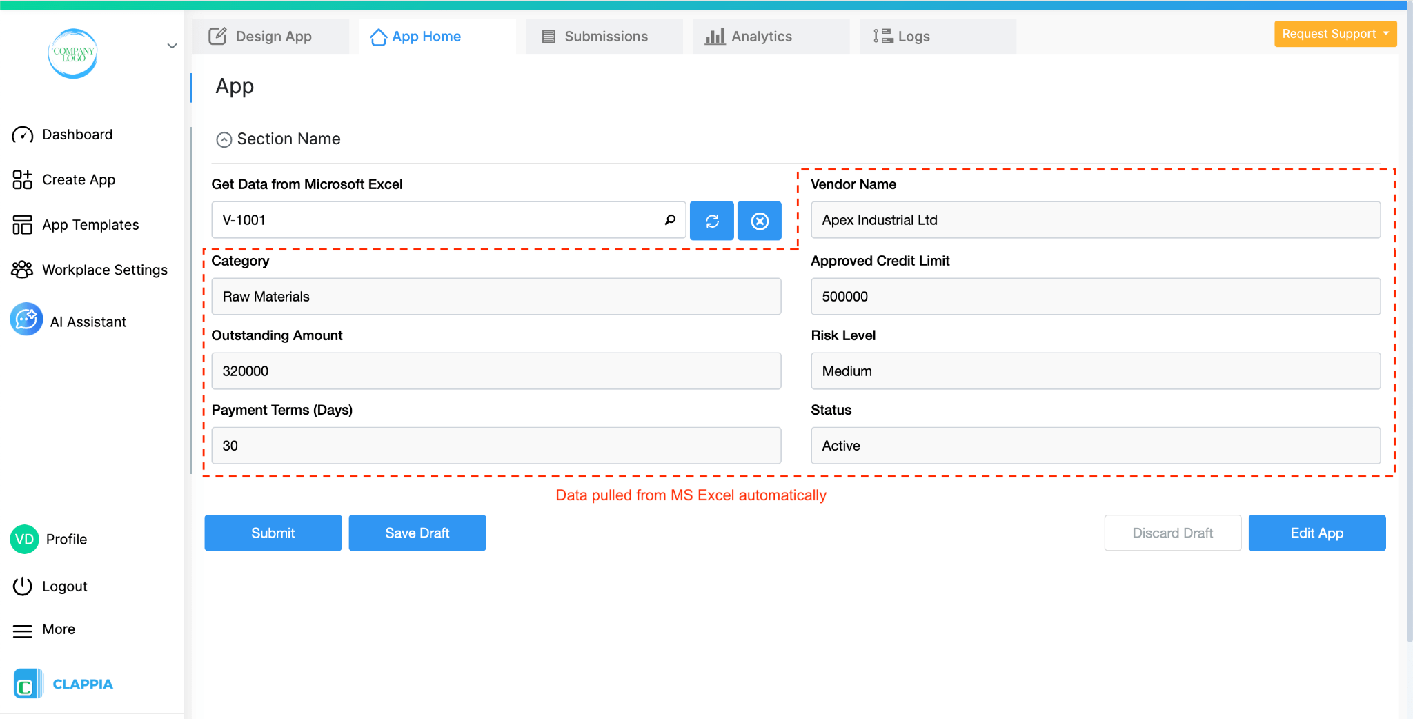 Fetch Data from Microsoft Excel in Clappia