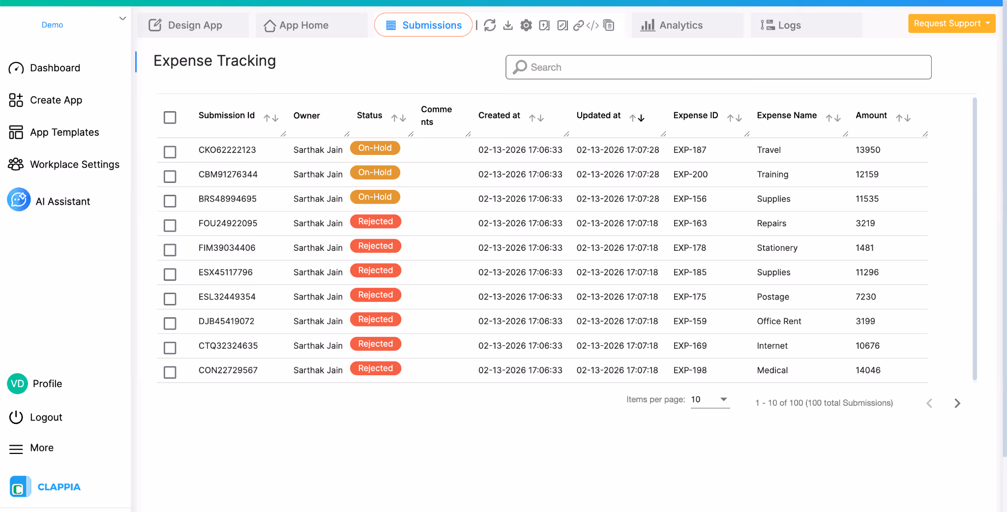 Dashboard Design Code Block Example