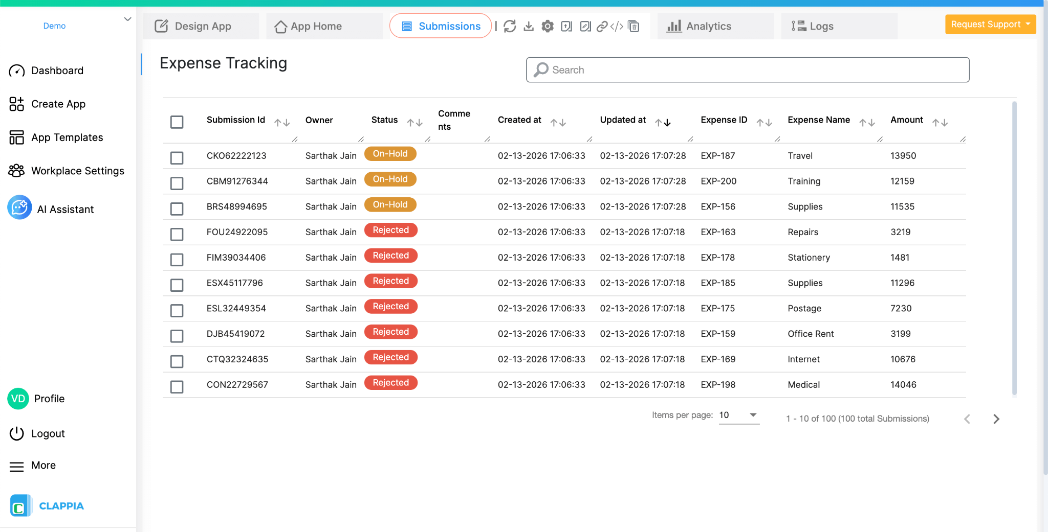 Dashboard Design Code Block Example