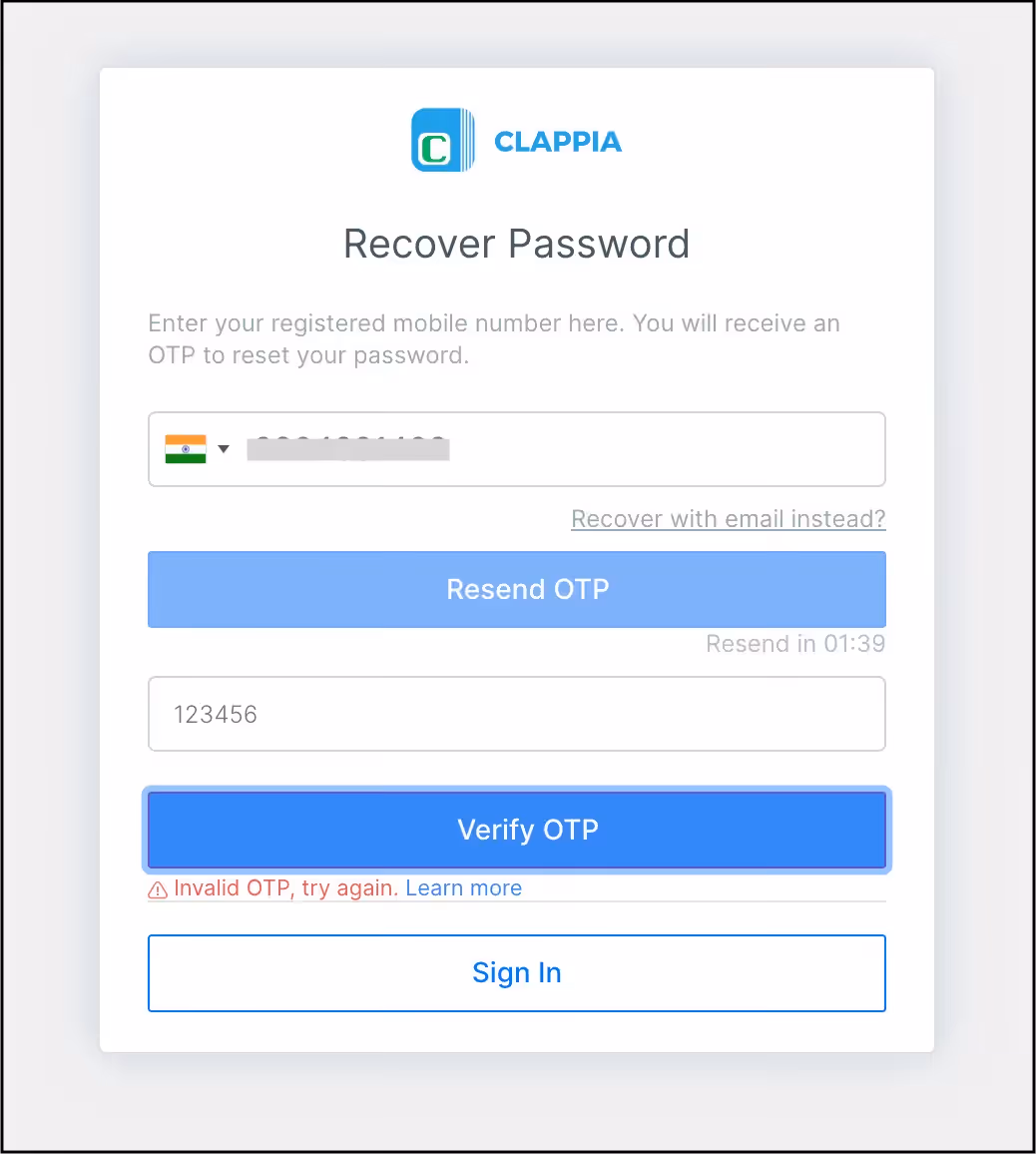 Reset Password