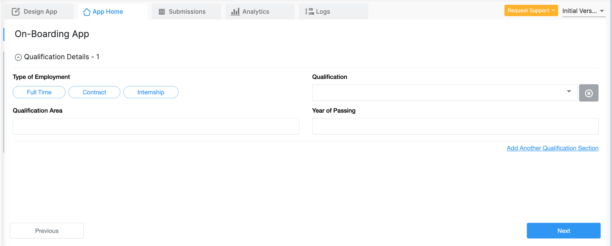 Copied section to appear in a separate page in app home