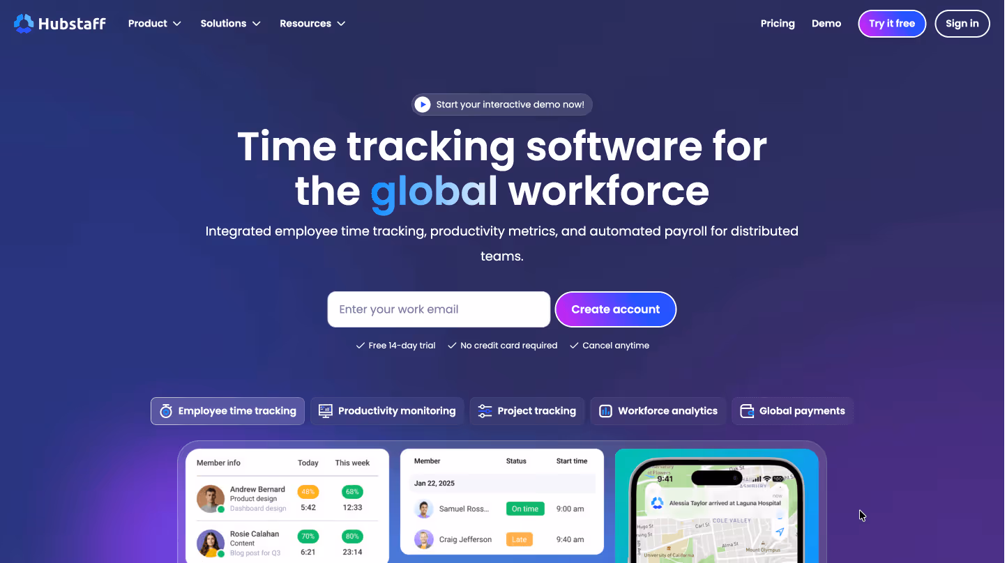 Hubstaff - Best for Hybrid Workforces