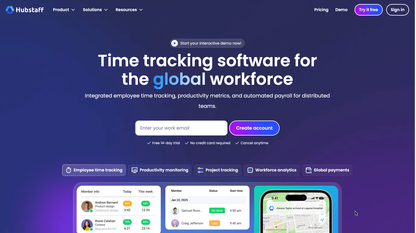 Hubstaff - Best for Hybrid Workforces