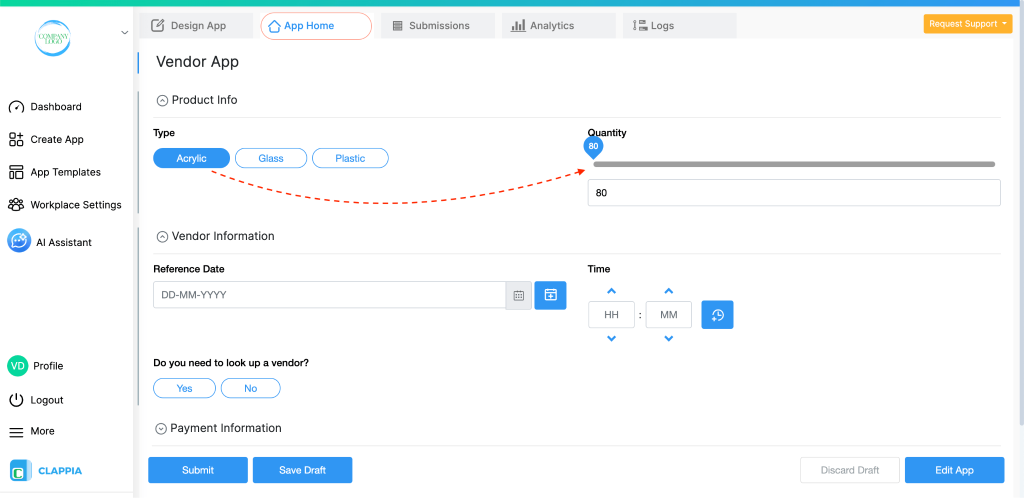 App Home - Min value displays according to condition set in minimum value.