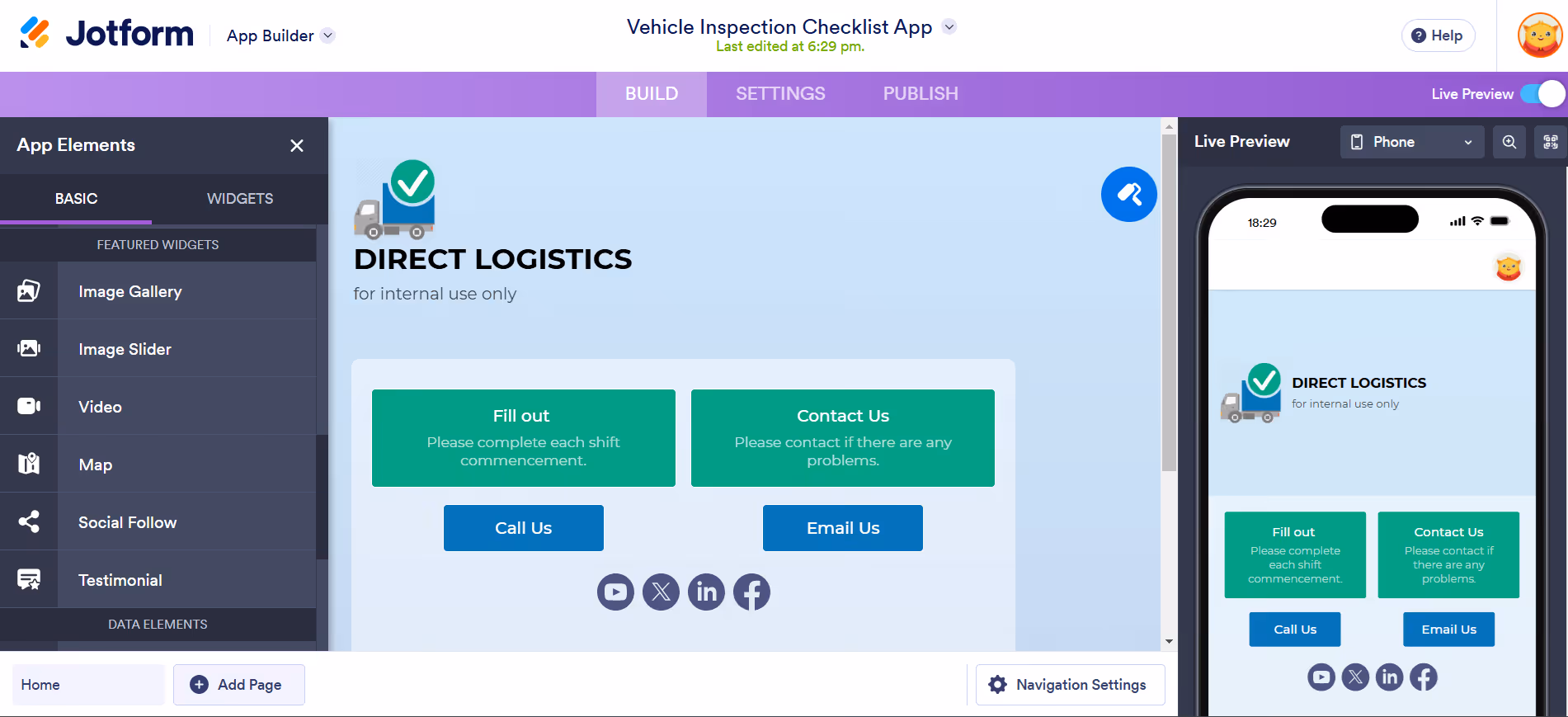 Jotform vs Google Forms vs Clappia: Jotforms Dashboard