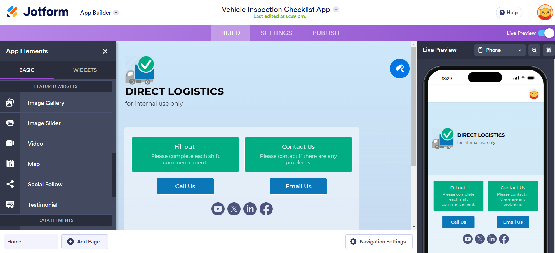 Jotform vs Google Forms vs Clappia: Jotforms Dashboard