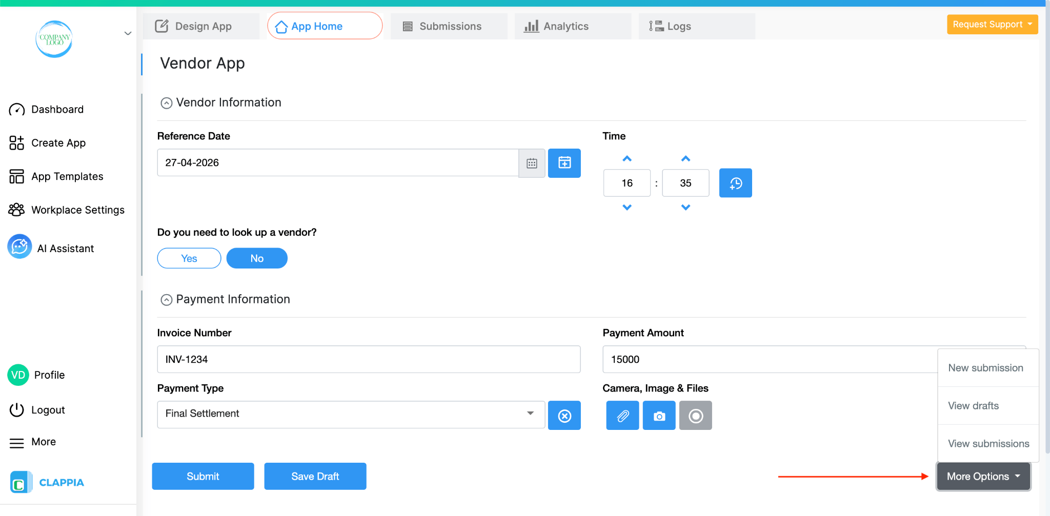 More Option in pp Home