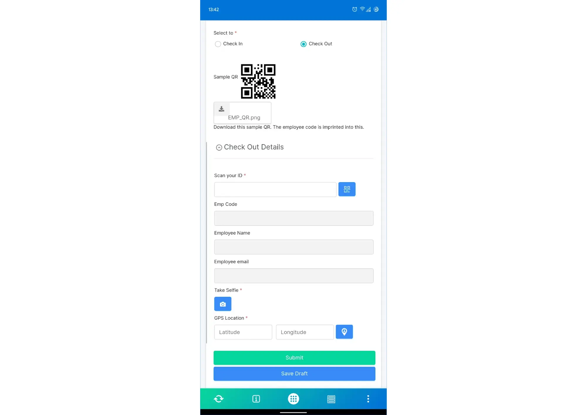 scan your unique QR code to mark your ‘Check-out’.