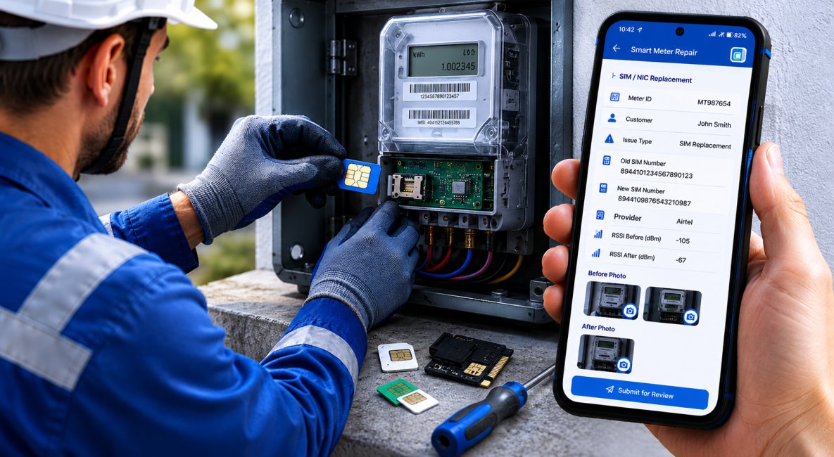 How to Manage SIM and NIC Replacements During Smart Meter Repairs Using Clappia
