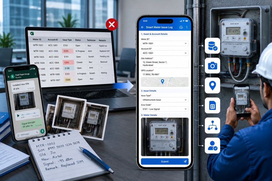 Spreadsheets and Chats vs. a No-Code Field App: Why the Switch Matters for Meter Issue Management