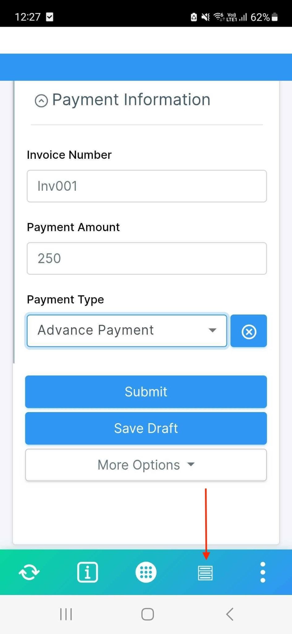 Clappia Mobile app showing submissions icon.