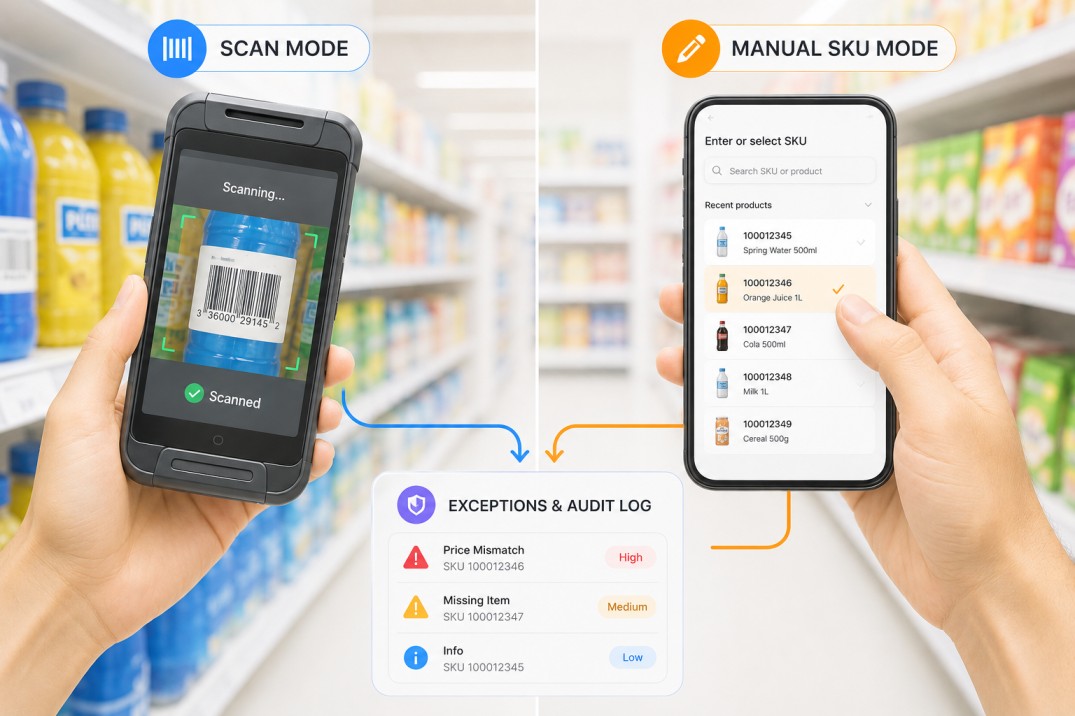 Scanning vs Manual SKU Capture for Store Audits: Which Mode to Use and When