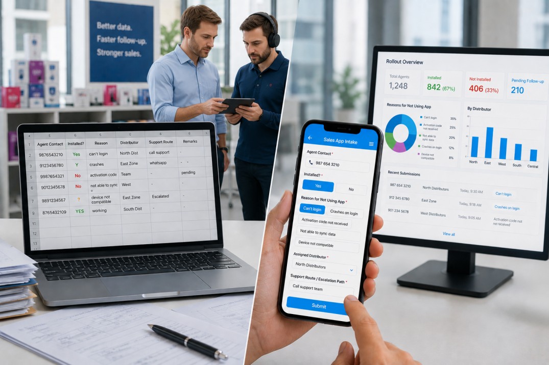 Spreadsheet Rollout Trackers vs Mobile Intake Forms: Which Works Better for Sales App Adoption?