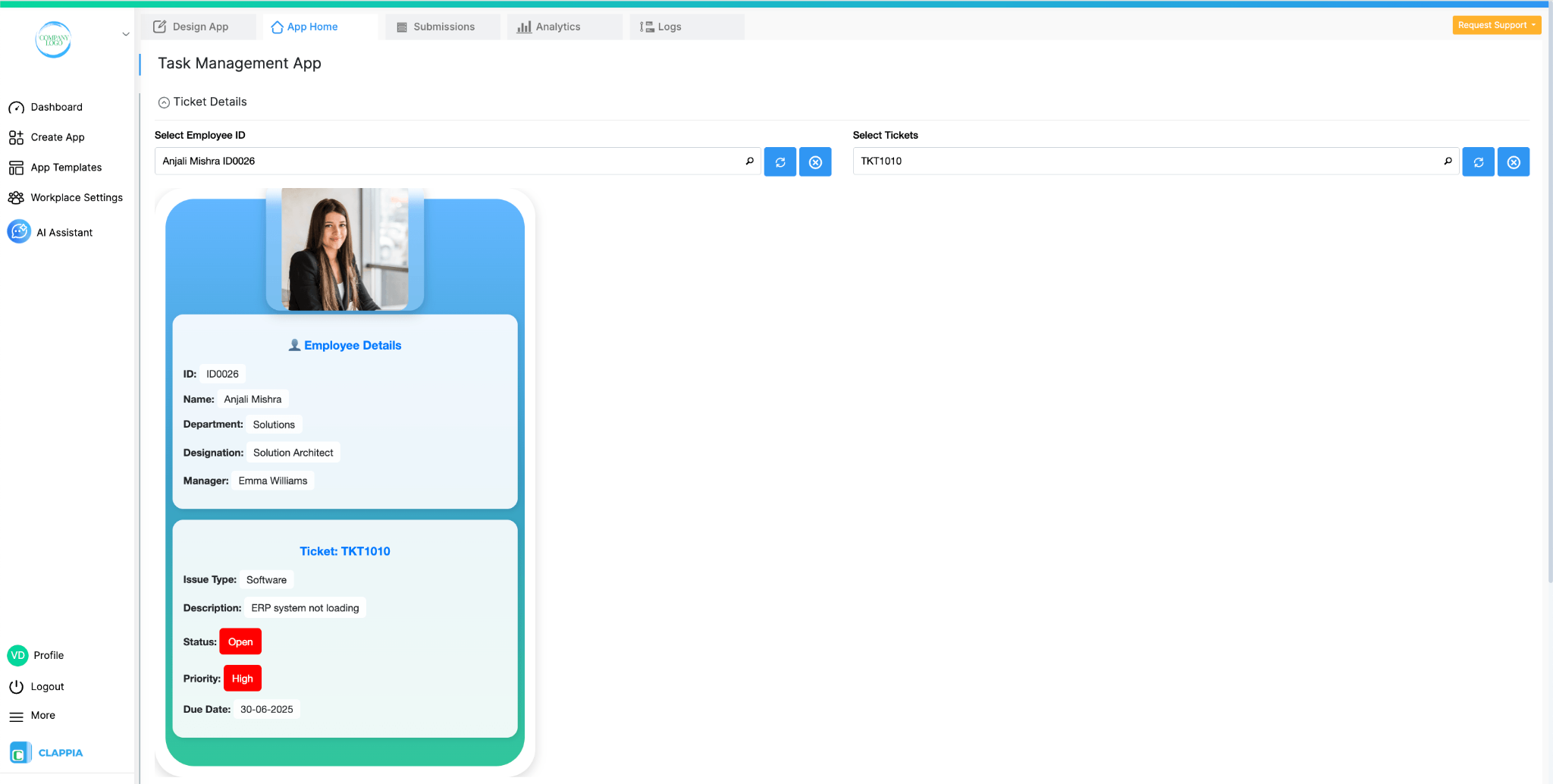 Interactive display information based on pulled data from another app