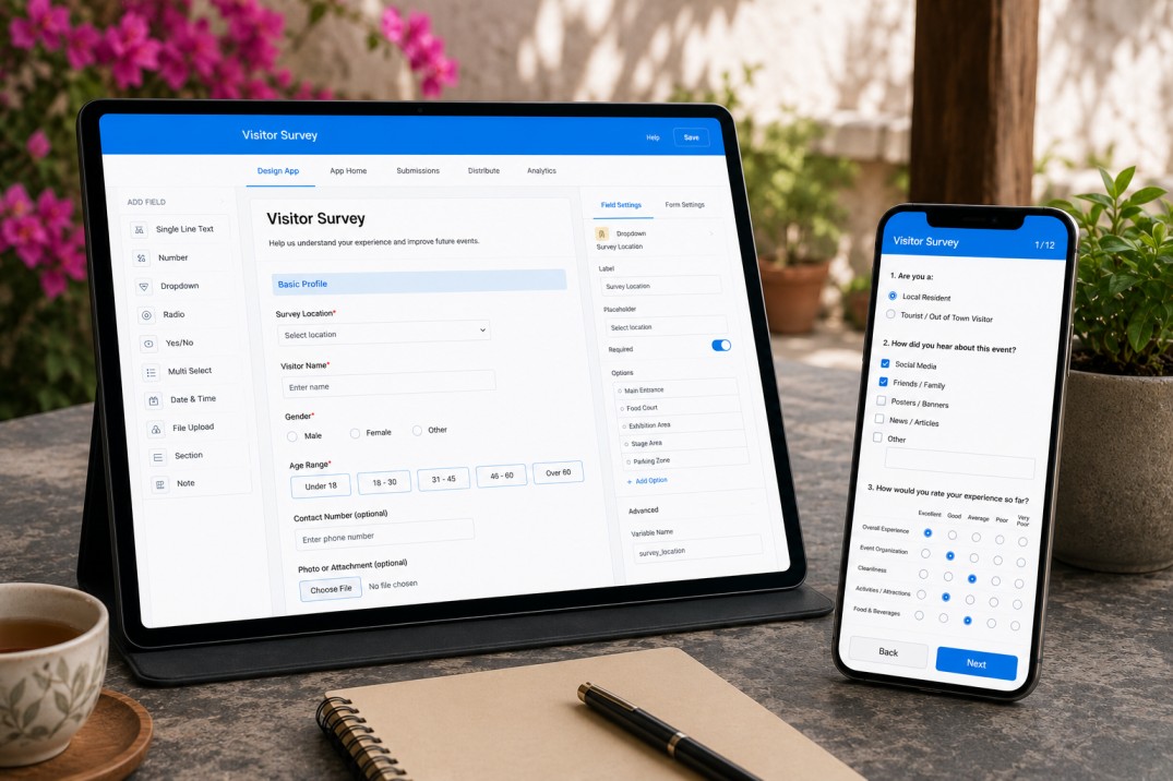 Google Forms vs No-Code Apps for Event Visitor Surveys