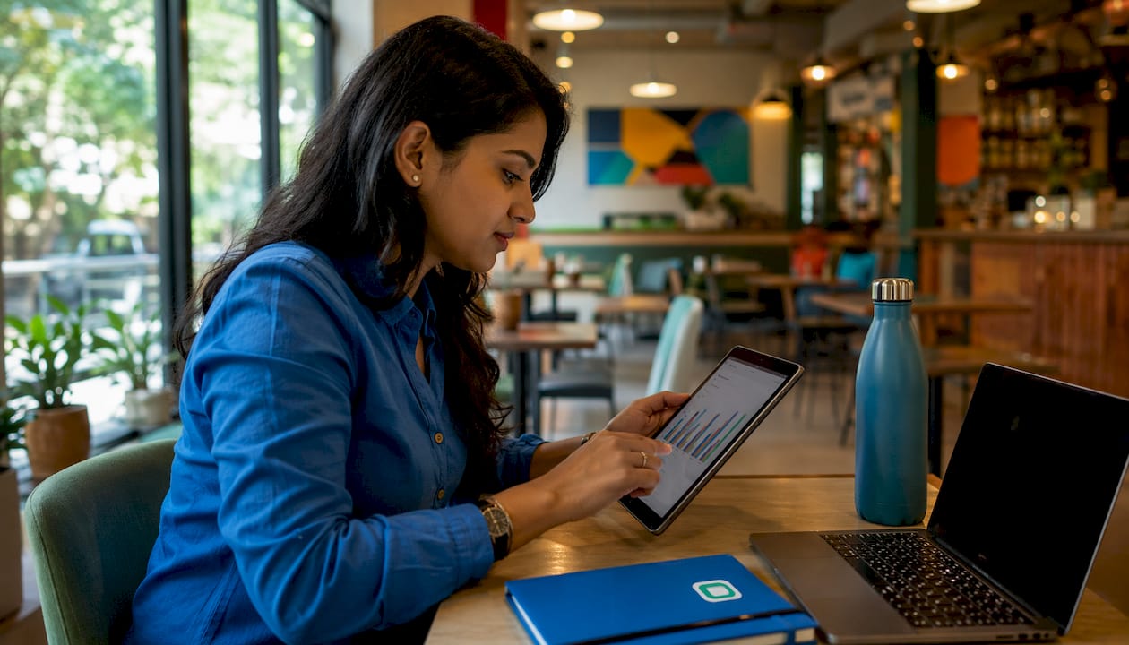 Close-up hands using tablet for platform configuration