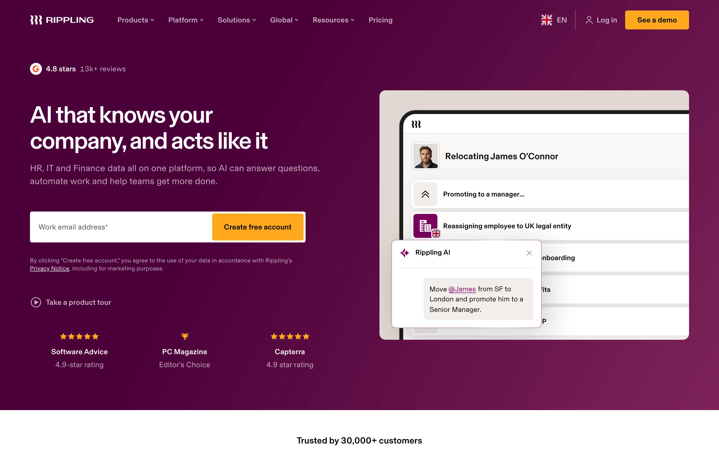 Rippling product screenshot