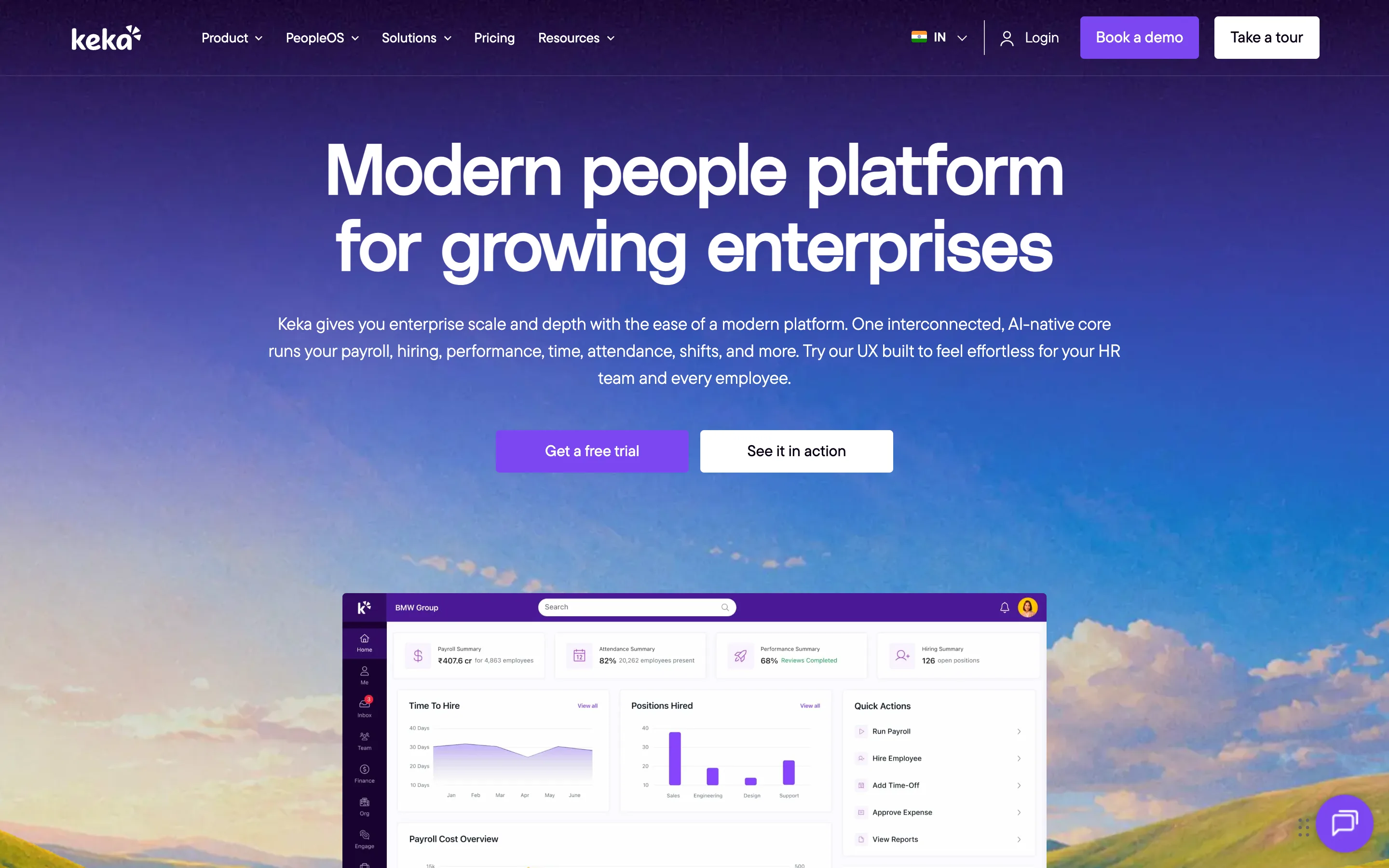 Keka product screenshot