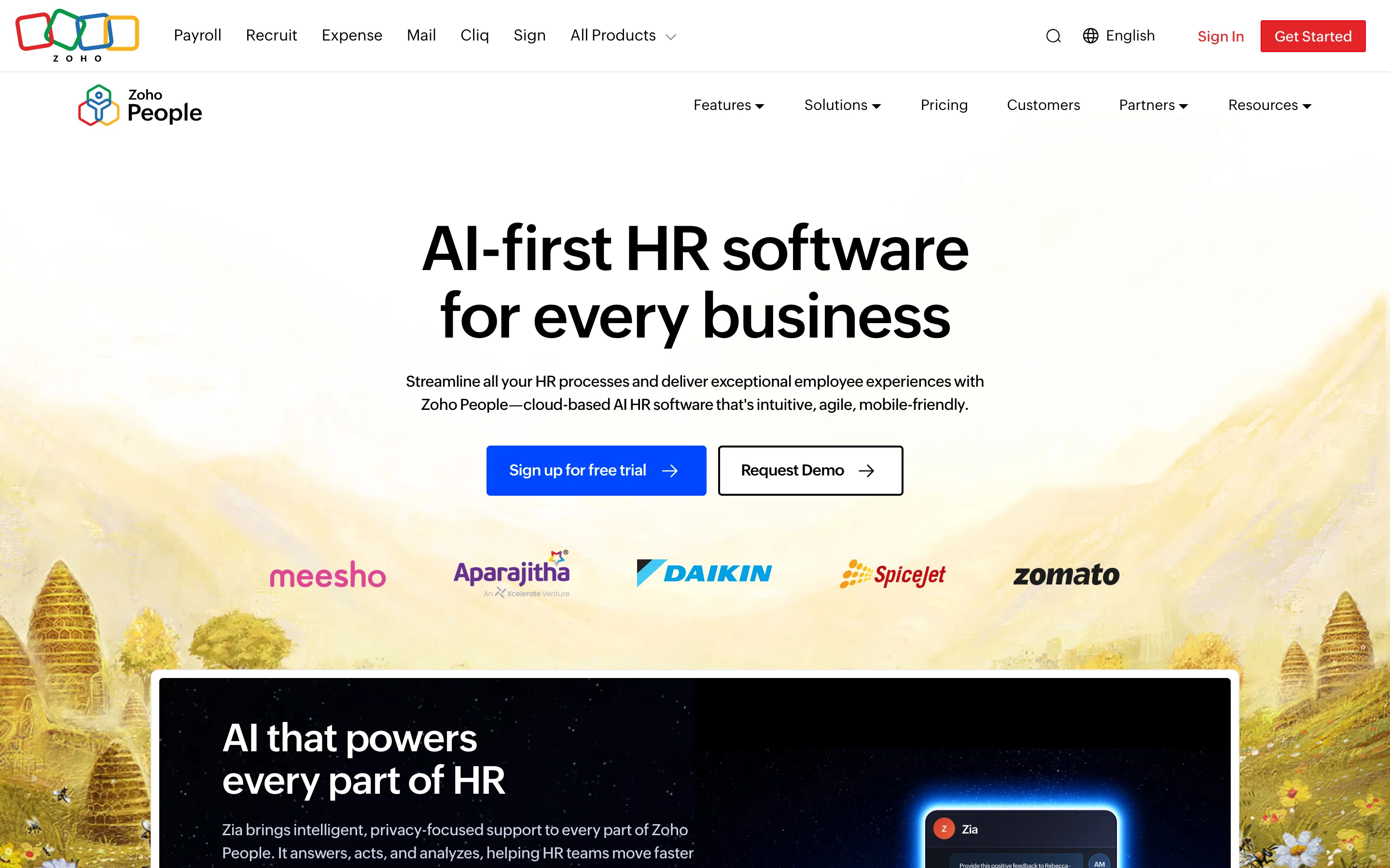 Zoho People product screenshot
