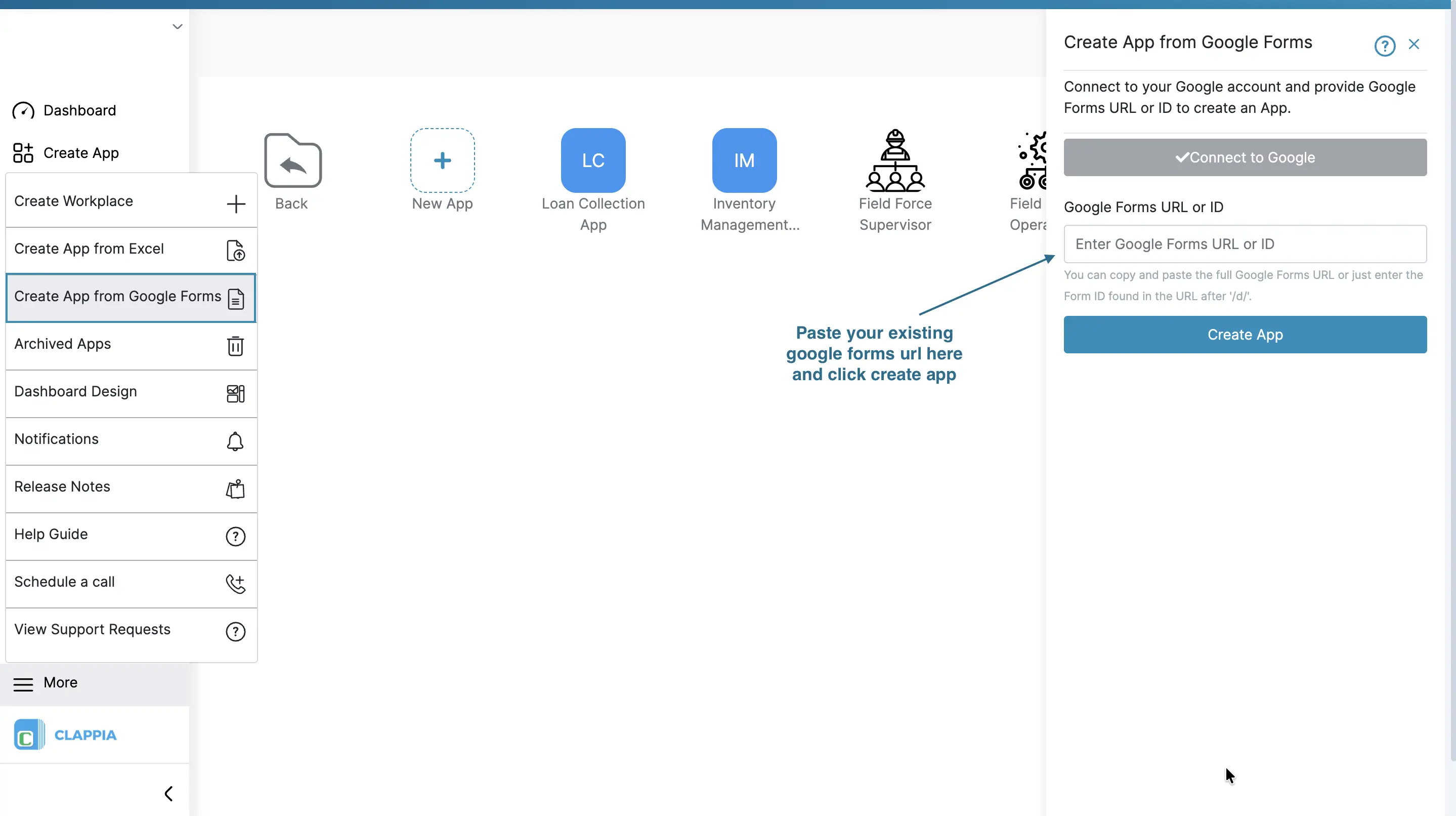 Importing existing Google Form into Clappia