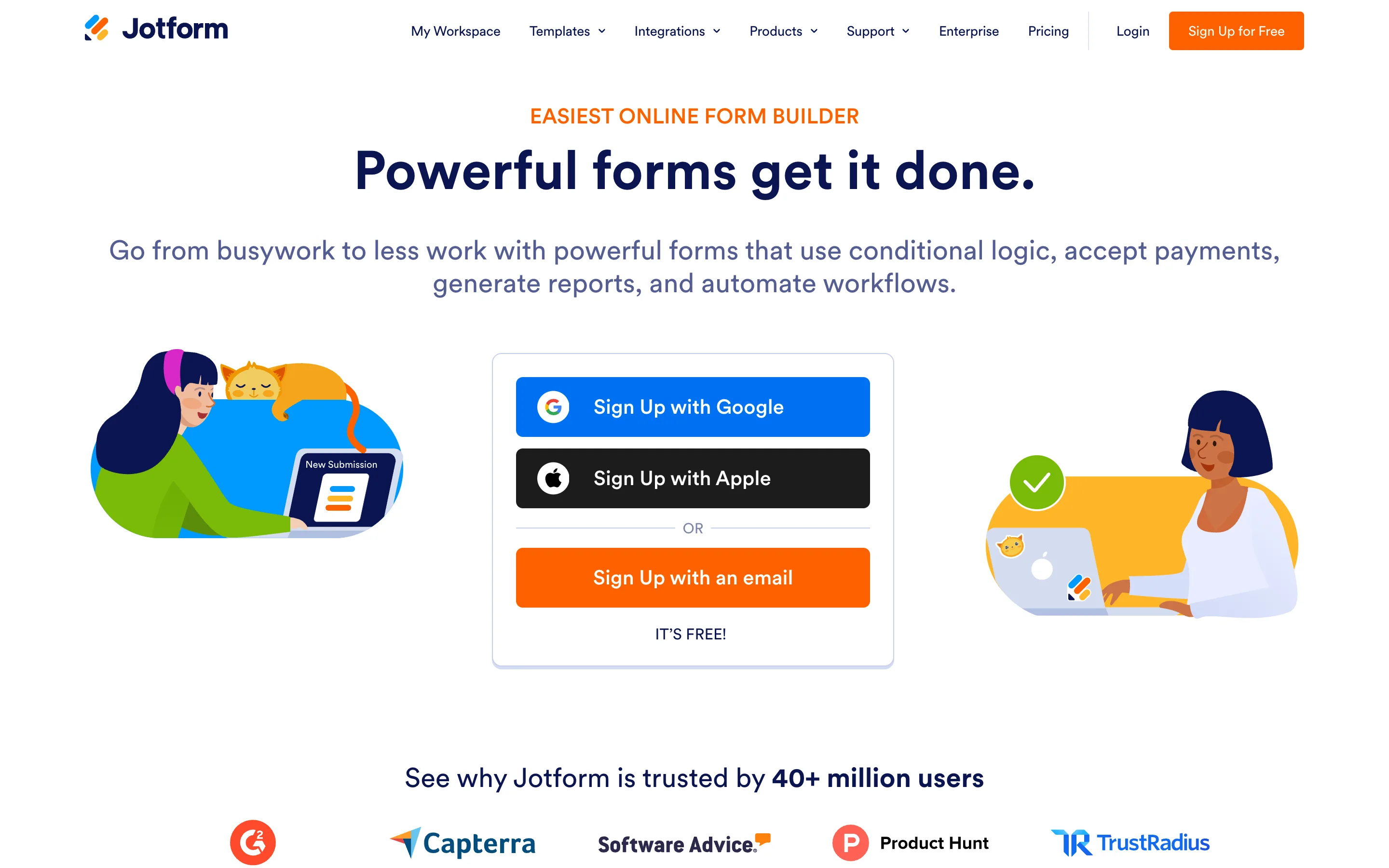 Jotform data collection app screenshot
