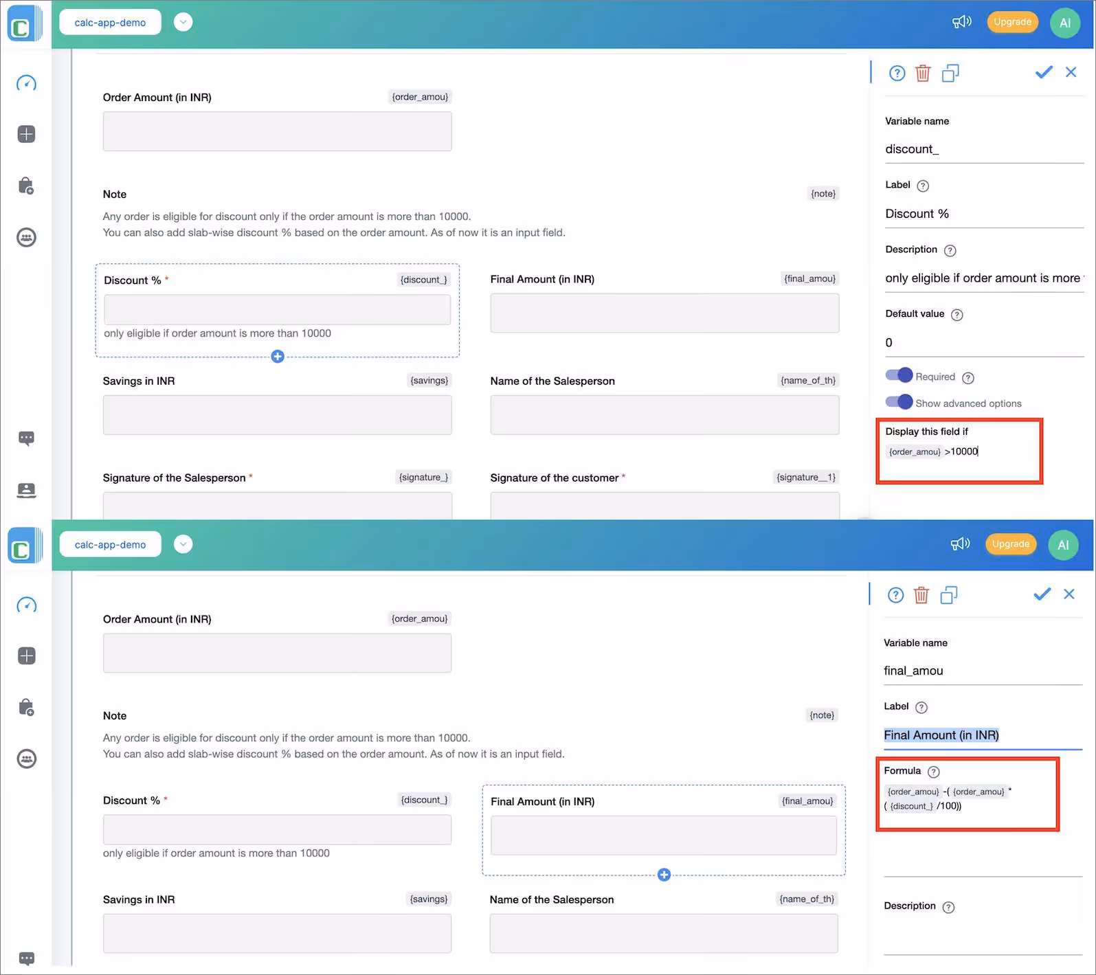 google forms with calculations