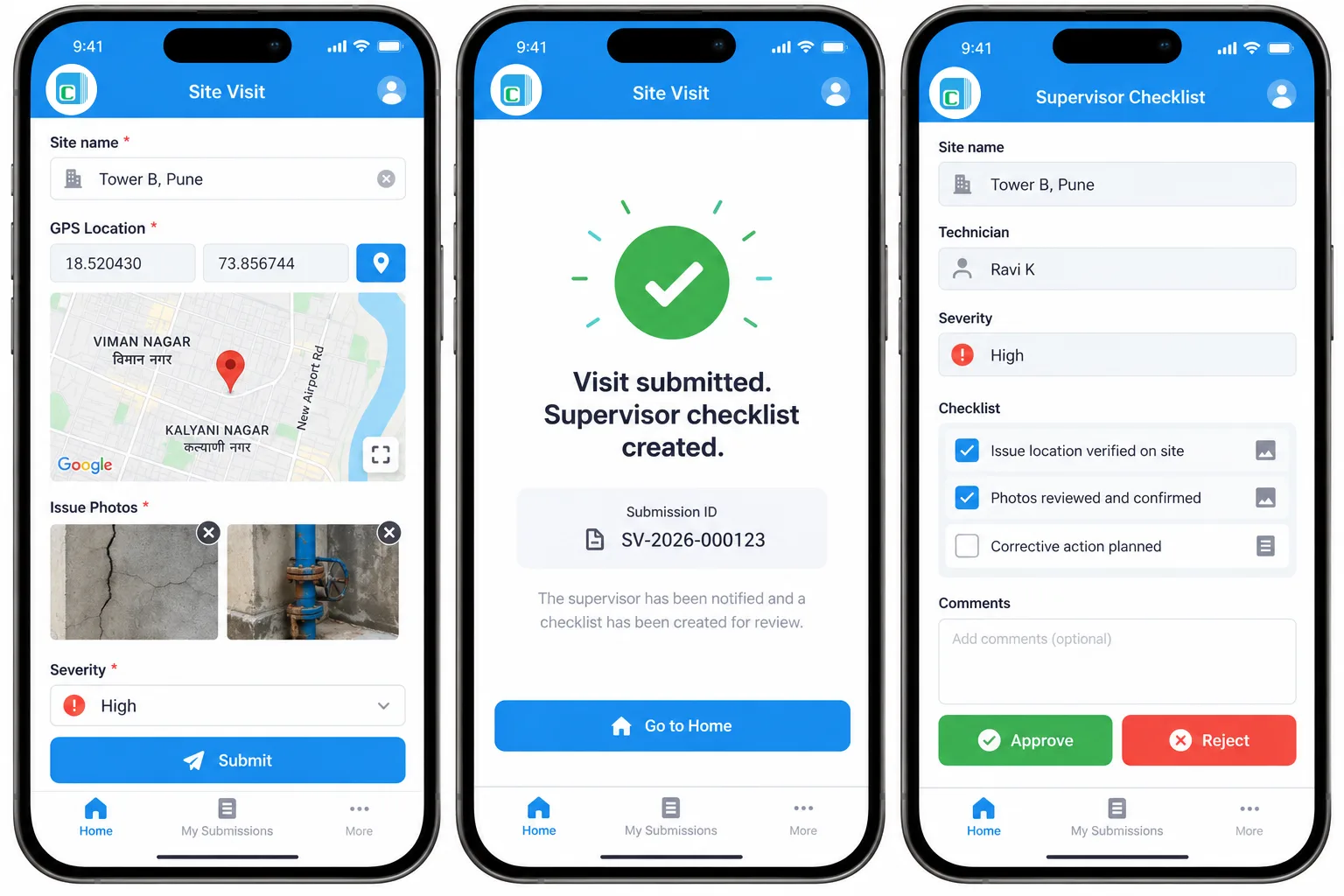Use Case 1: Field inspection hand-off to supervisor approval