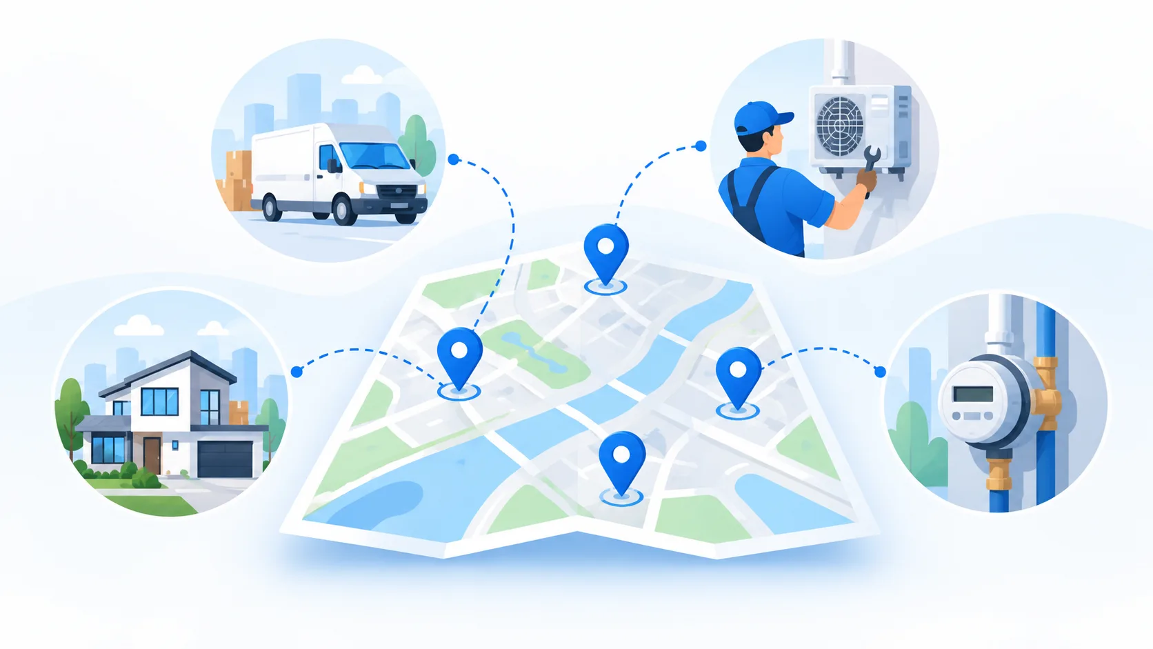 Which industries use location-enabled forms?