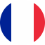 Flag of France with vertical blue, white, and red stripes.