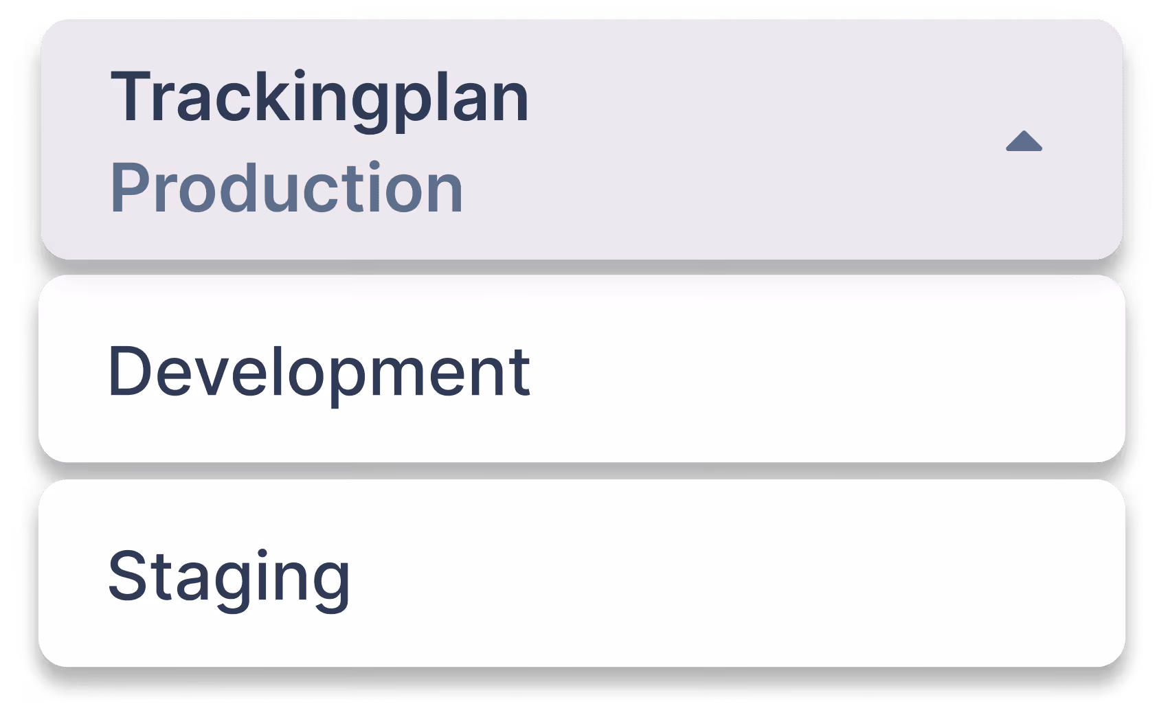Example of the different examples supported by Trackingplan: Development, Staging, among others.