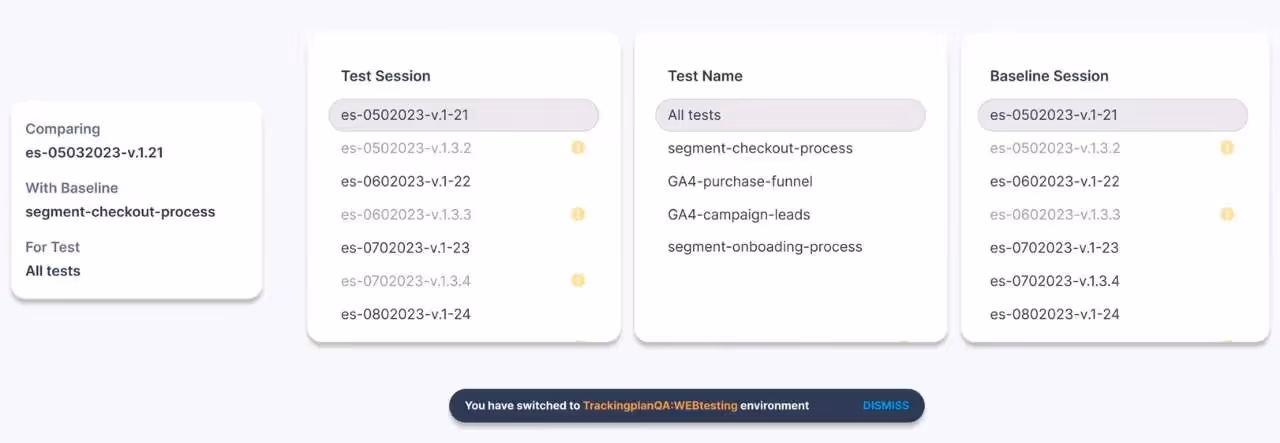 Regression Testing - Trackingplan