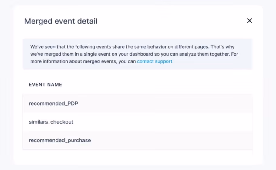 Modal showing how to create merged events with Trackingplan