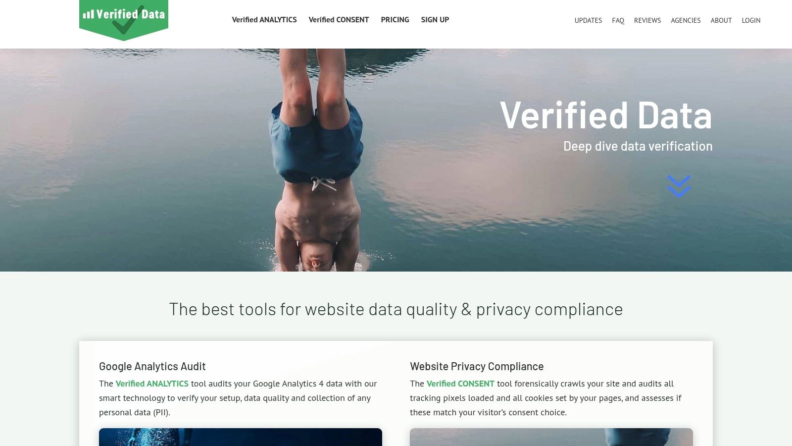 Verified Data's dashboard showing a summary of a GA4 property audit.