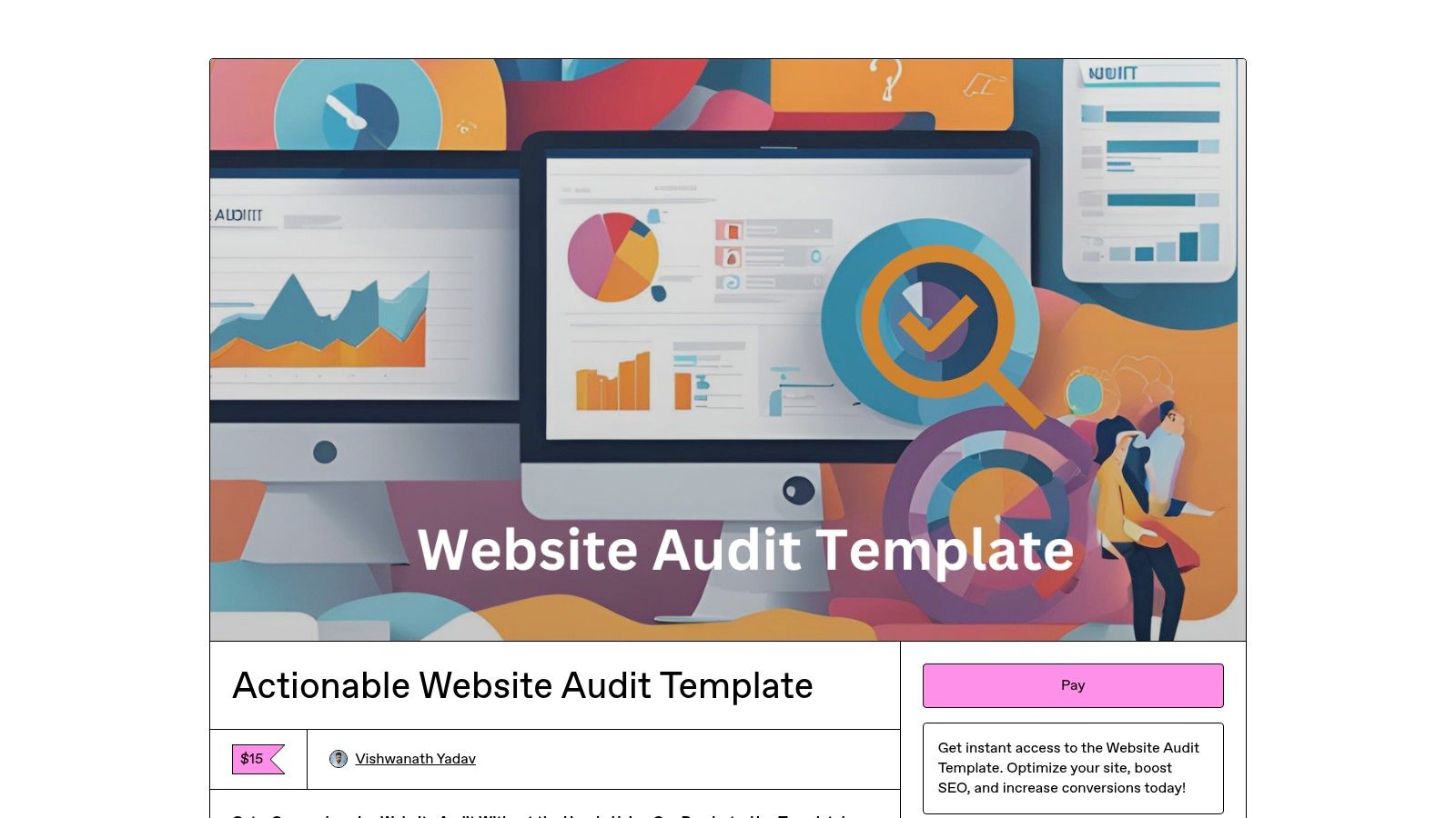 Gumroad — Actionable Website Audit Template (Vishwanath Yadav)