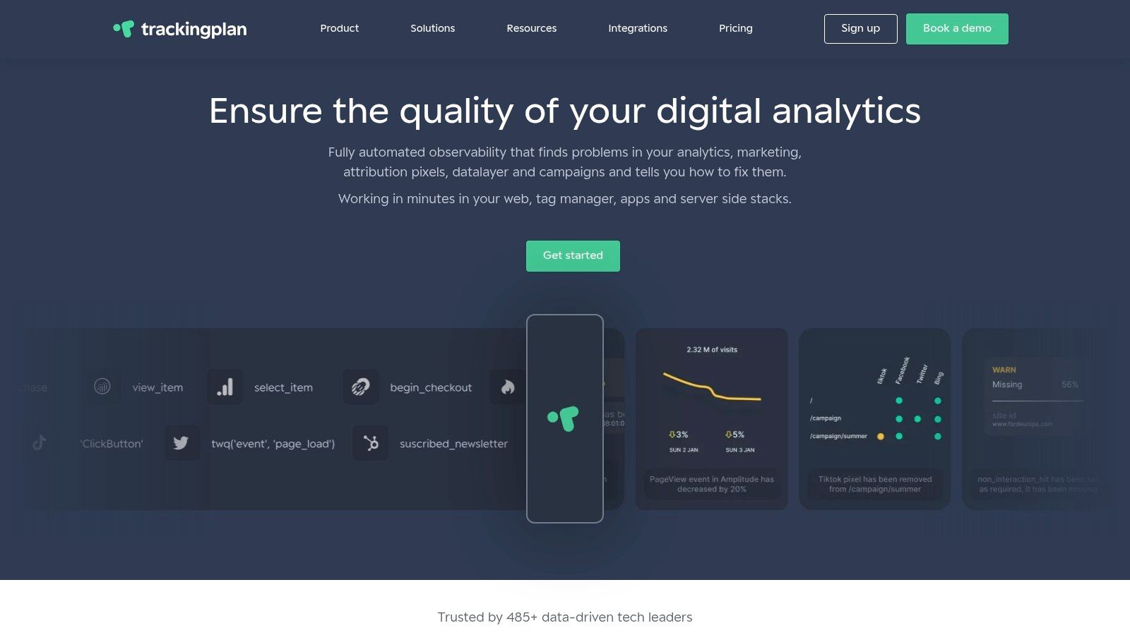 Trackingplan's analytics dashboard for data breach prevention