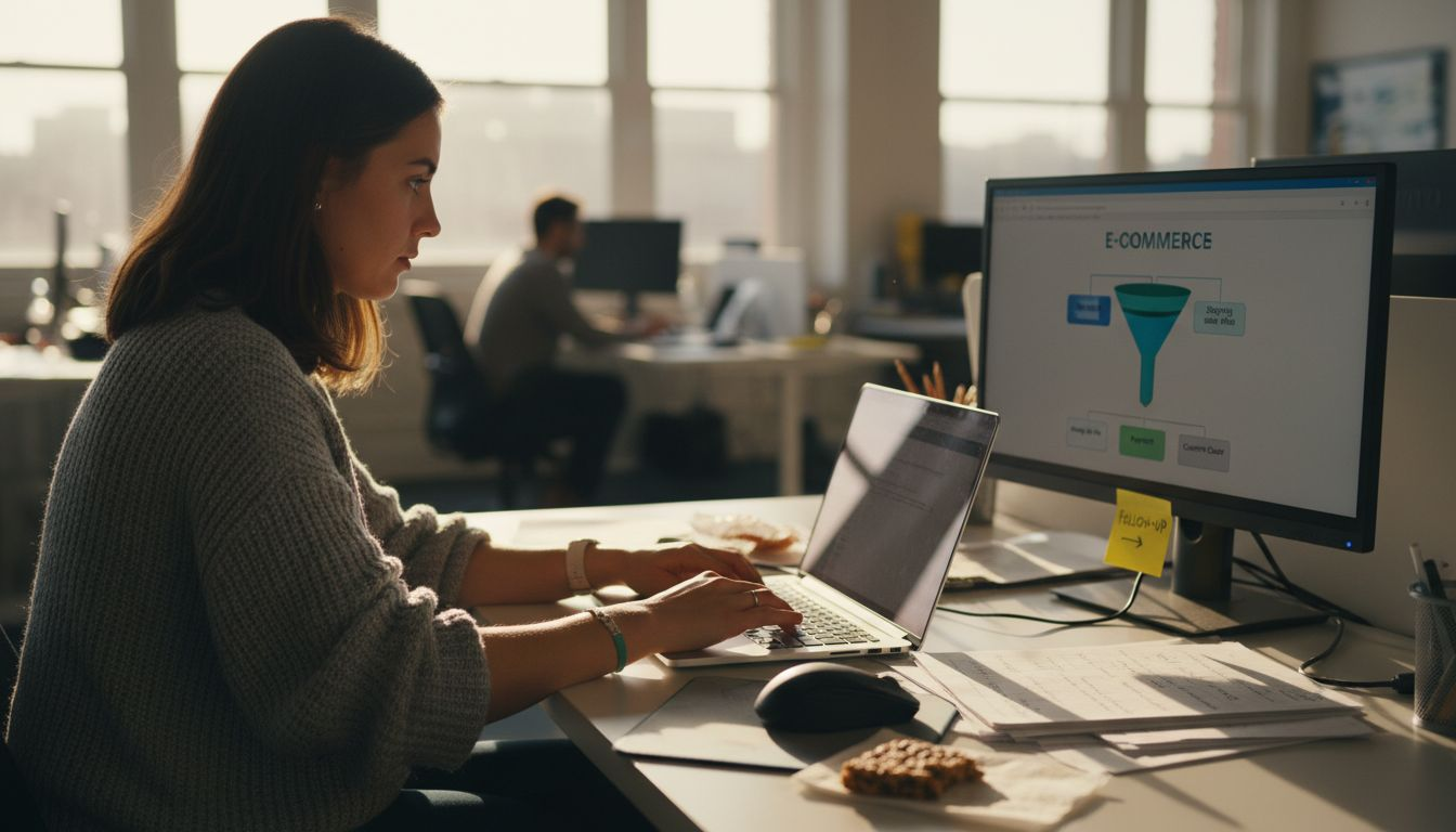 E-commerce marketer cross-references tracking notes