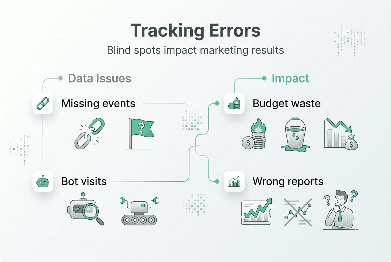 Infographic showing tracking errors and impacts