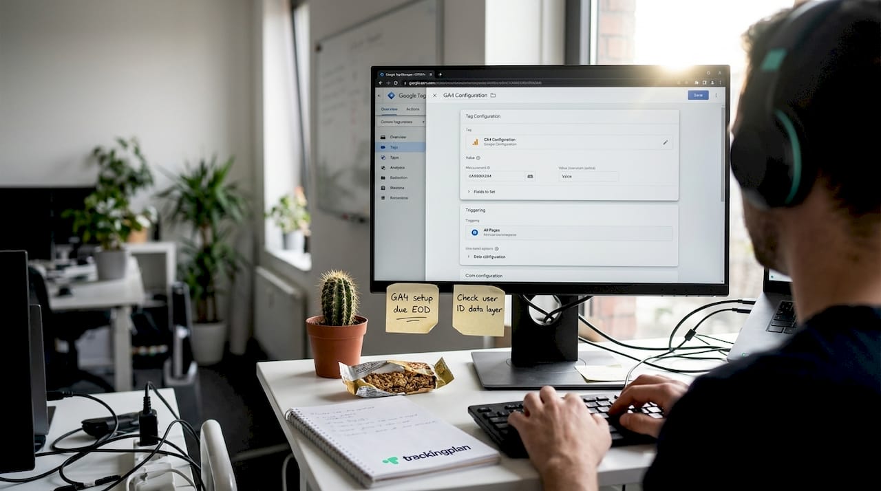 Engineer deploying Google Analytics 4 tags