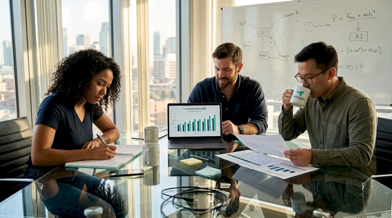 Marketing team discussing analytics improvements