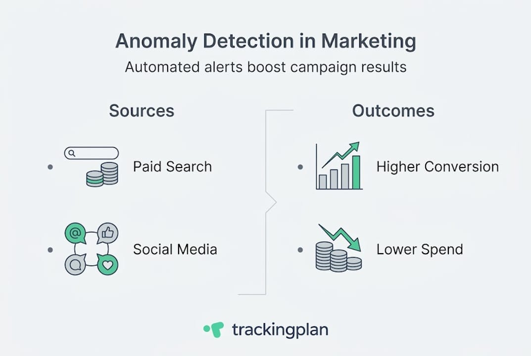 Infographic showing anomaly detection process and outcomes
