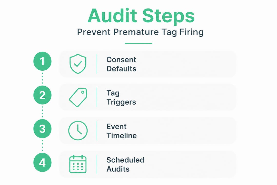 Infographic shows audit steps for tags consent