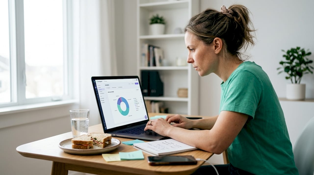 Person reviewing attribution chart at home