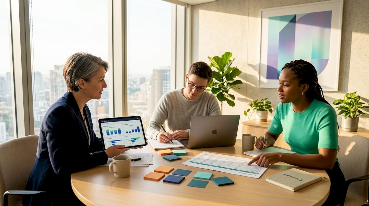 Marketing team segmenting traffic data