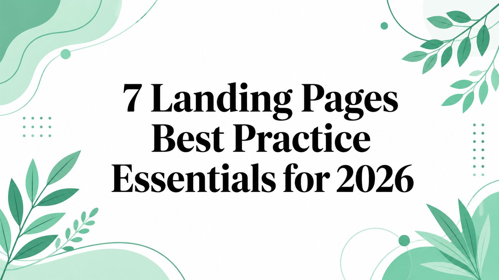 7 Landing Pages Best Practice Essentials for 2026